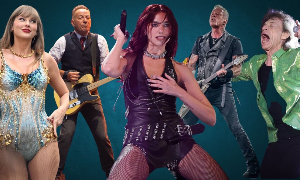 Taylor Swift, Bruce Springsteen, Dua Lipa, James Hetfield, Mick Jagger