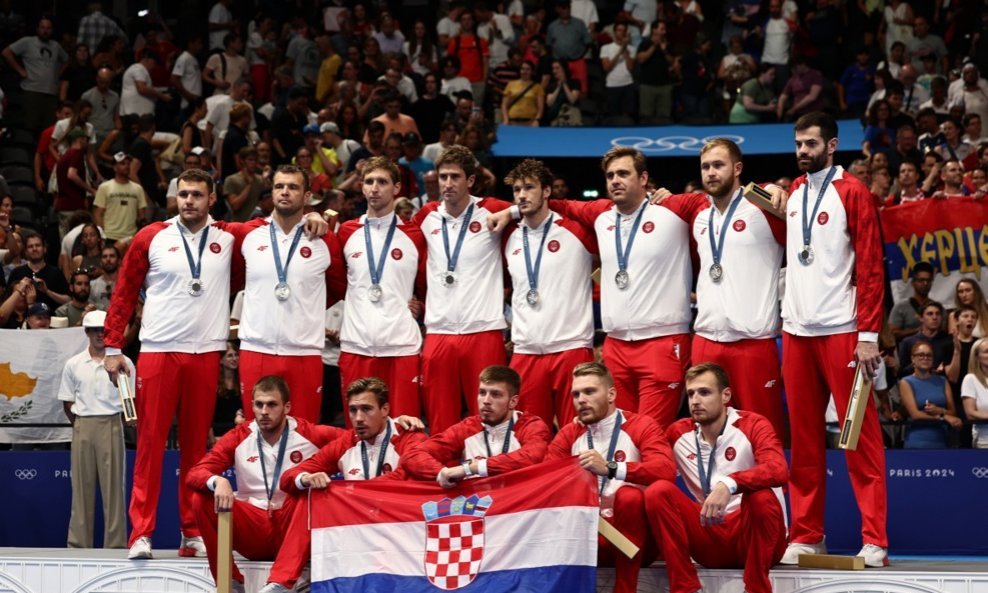 Hrvatski vaterpolski reprezentativci na dodjeli medalja