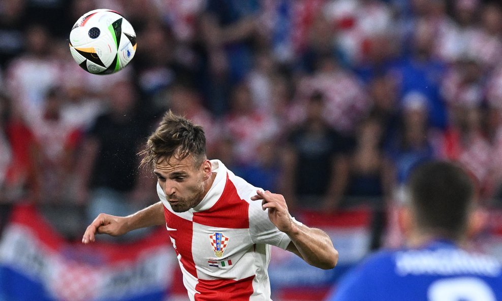 Marin Pongračić tijekom utakmice Hrvatska - Italija, Euro 2024, 24.6.2024.