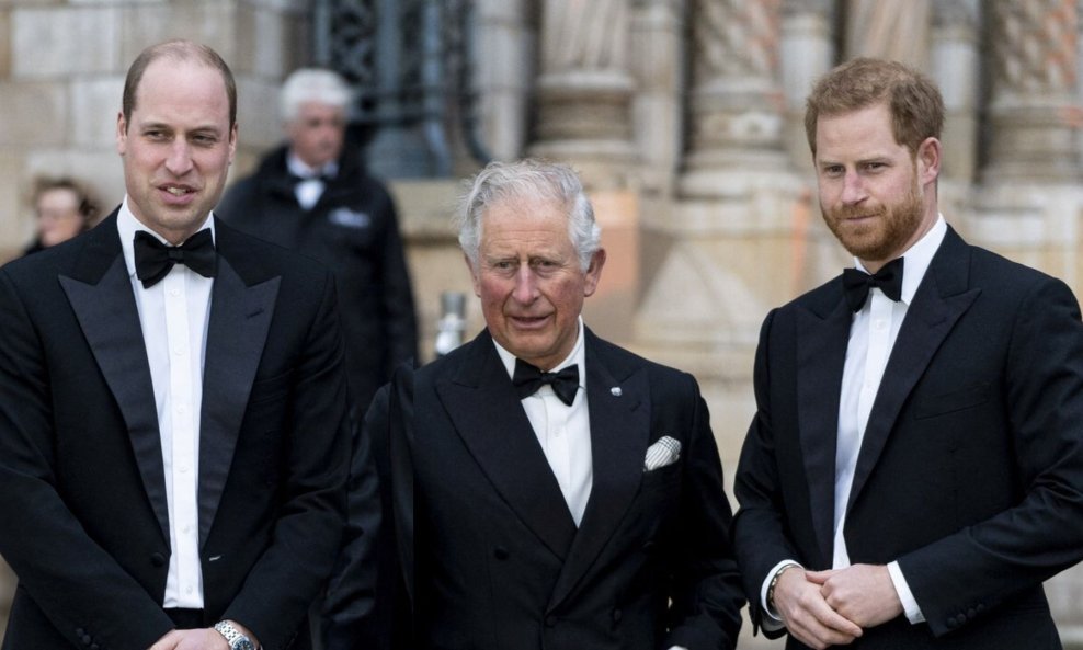 Princ William, kralj Charles III, princ Harry