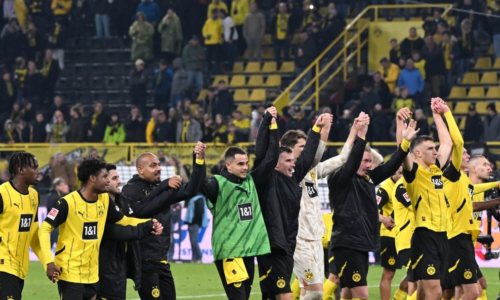 Borussia Dortmund, slavlje nakon pobjede nad Bochumom 4:2; 27.9.2024.