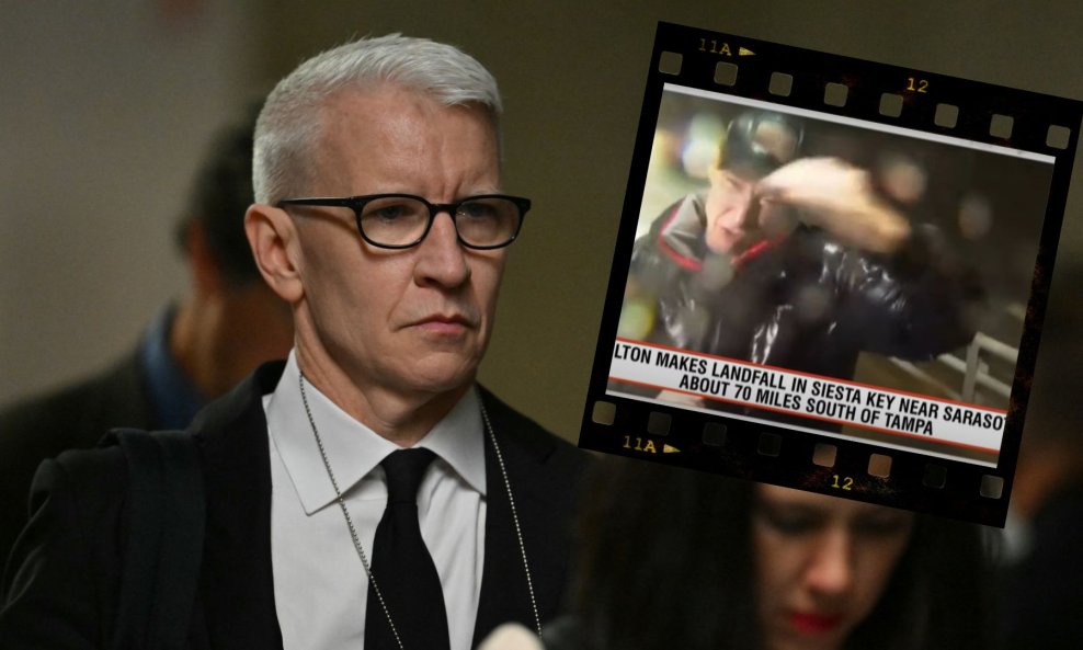 Anderson Cooper tijekom javljanja uživo za CNN