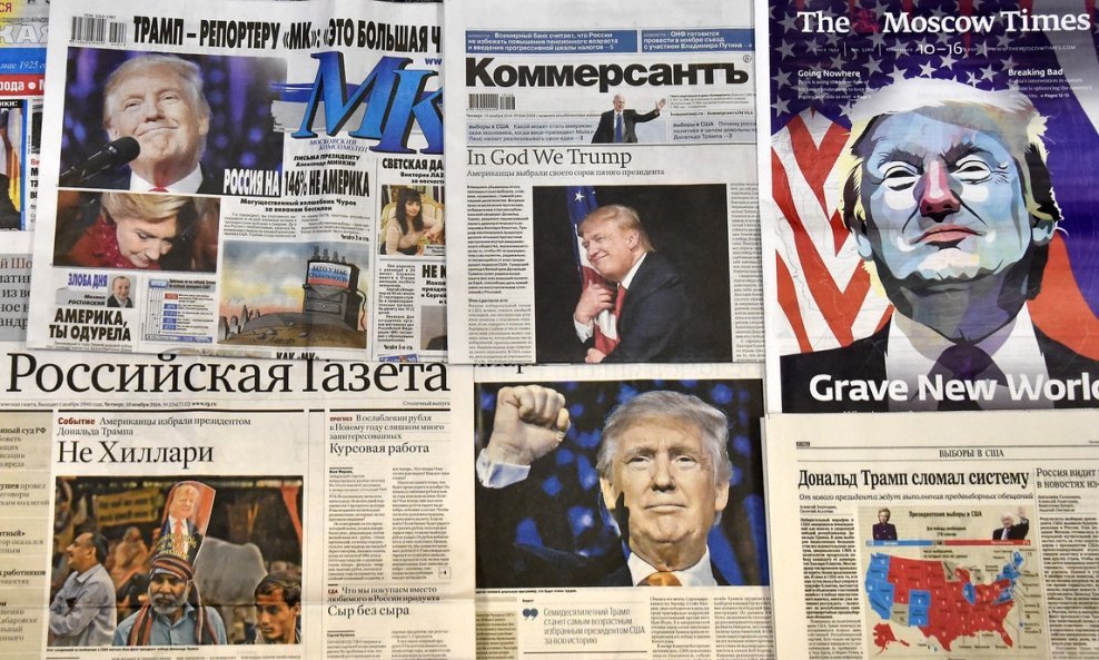 Naslovnice ruskih medija nakon pobjede Donalda Trumpa na izborima 2016.