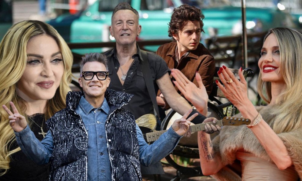 Madonna, Robbie Williams, Bruce Springsteen,Timothee Chalamet, Angelina Jolie