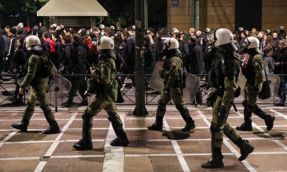 Policija na prosvjedu u Ateni