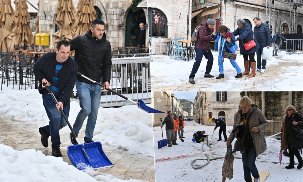 Dubrovnik: Nevrijeme s kišom i tučom zabijelilo i Stradun