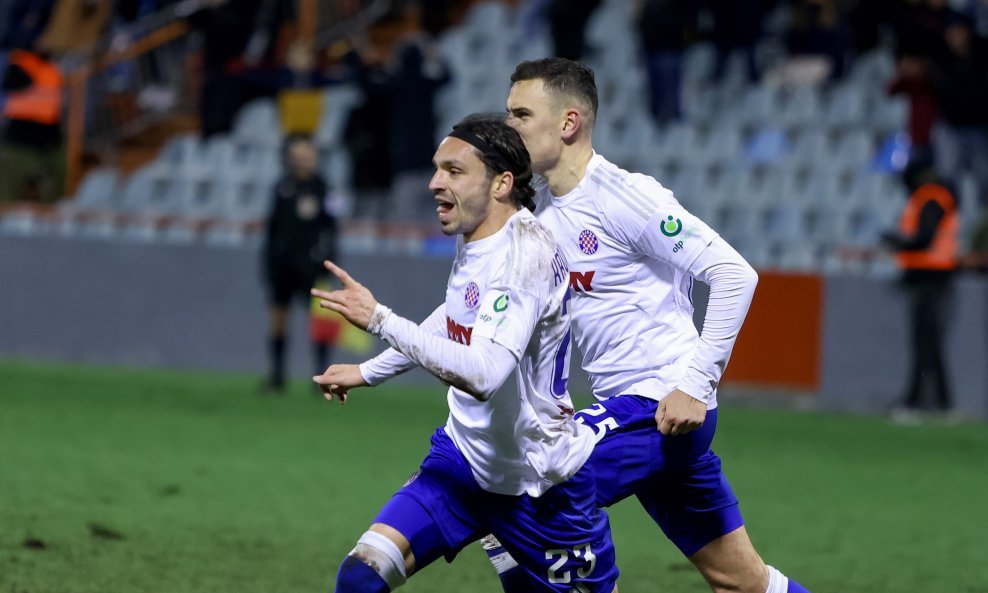 Filip Krovinović slavi pobjednički gol na Šubićevcu, 22.12.2024.