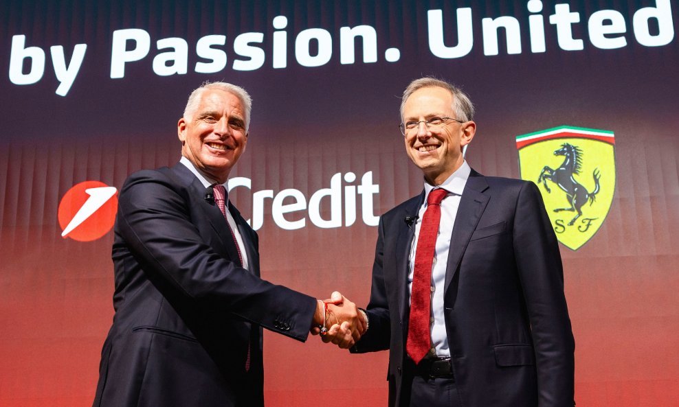 Andrea Orcel, glavni izvršni direktor UniCredita i Benedetto Vigna, izvršni direktor Ferrarija