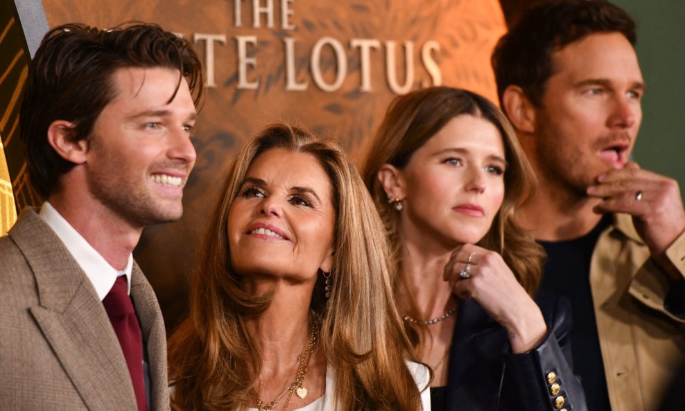 Patrick Schwarzenegger, Maria Shriver, Katherine Schwarzenegger i Chris Pratt