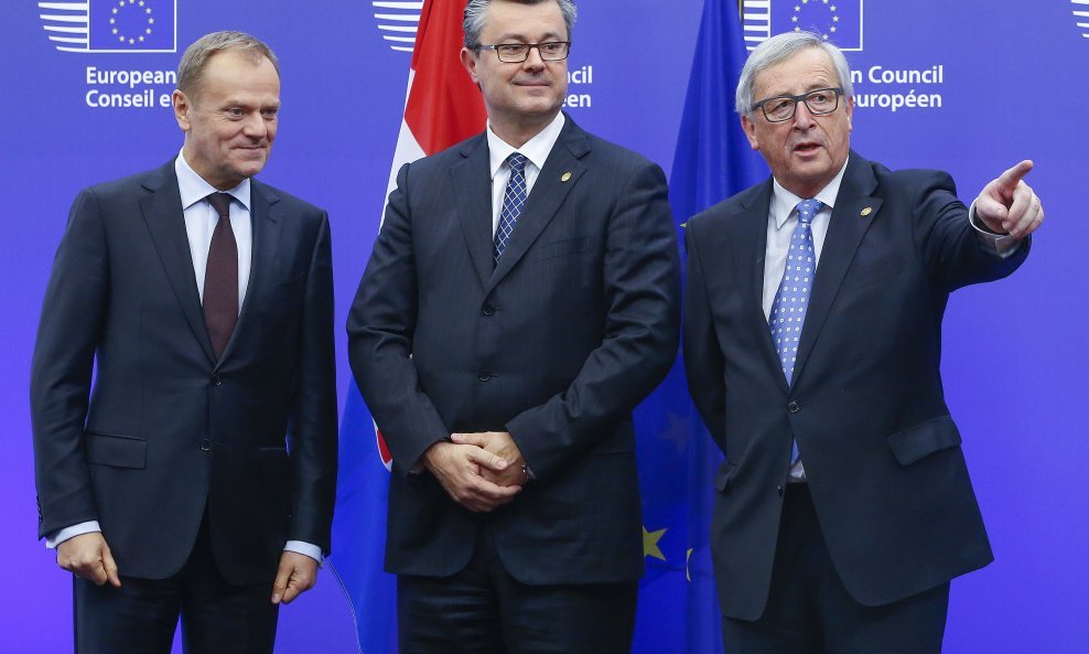 Donald Tusk, Tihomir Orešković i Jean-Claude Juncker