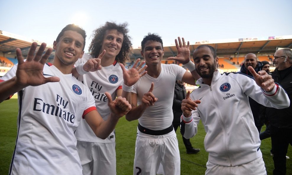 Marquinhos, David Luiz, Thiago Silva Lucas Moura