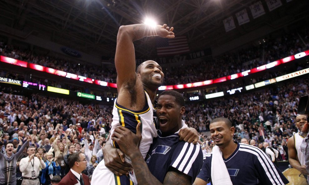 Igrači Utah Jazz Mo Williams i Marvin Williams