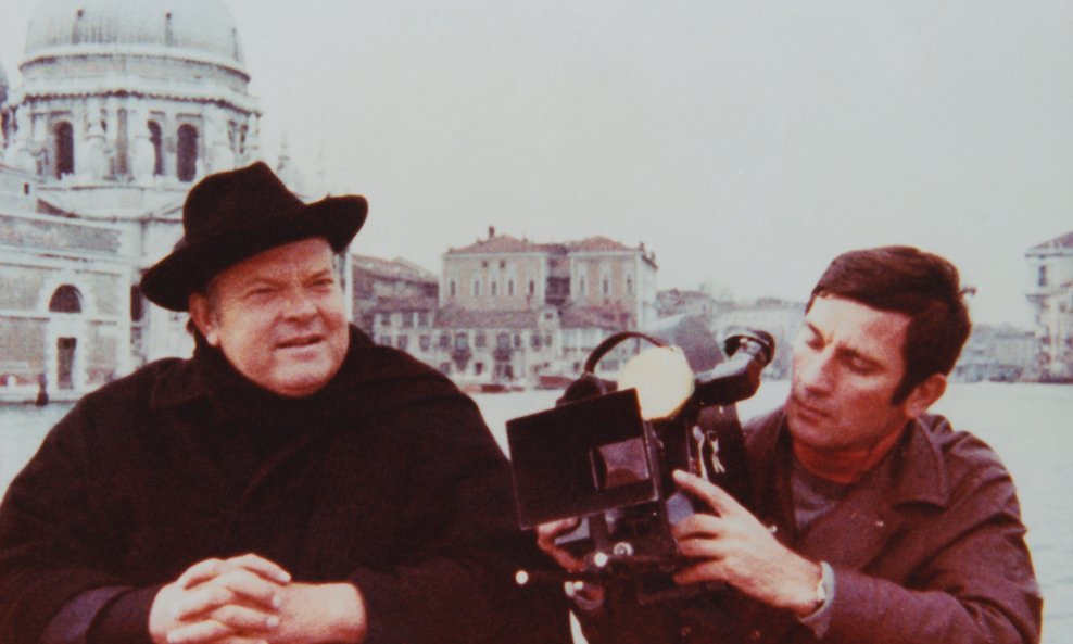 Orson Welles i Ivica Rajković u Veneciji 1969.