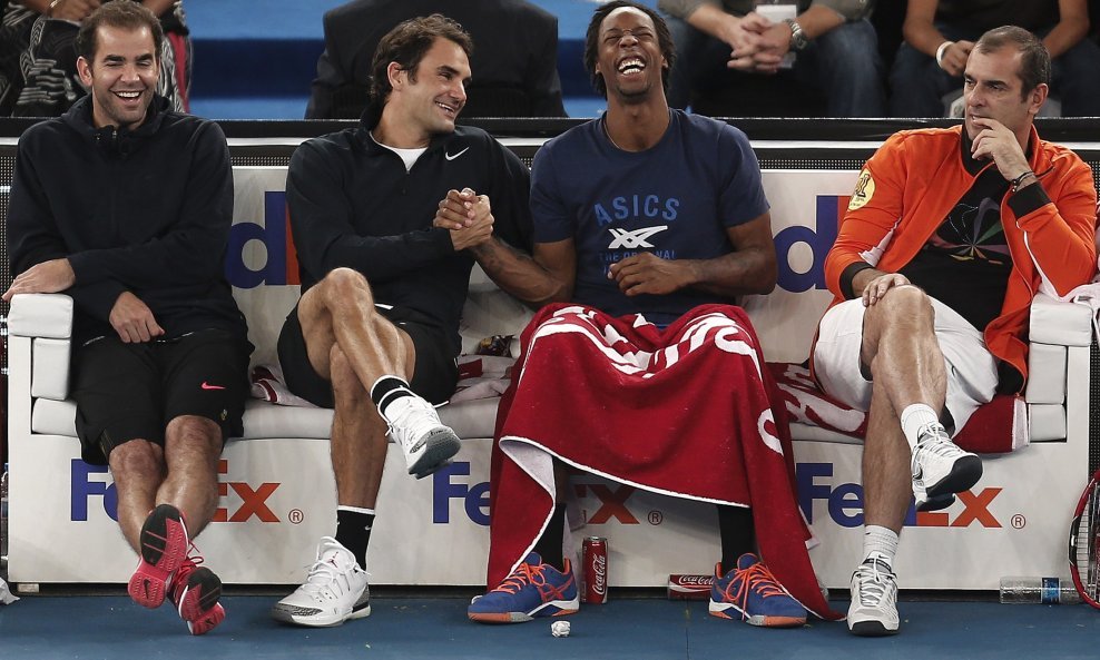 Pete Sampras, Roger Federer, Gael Monfils i Cedric Pioline