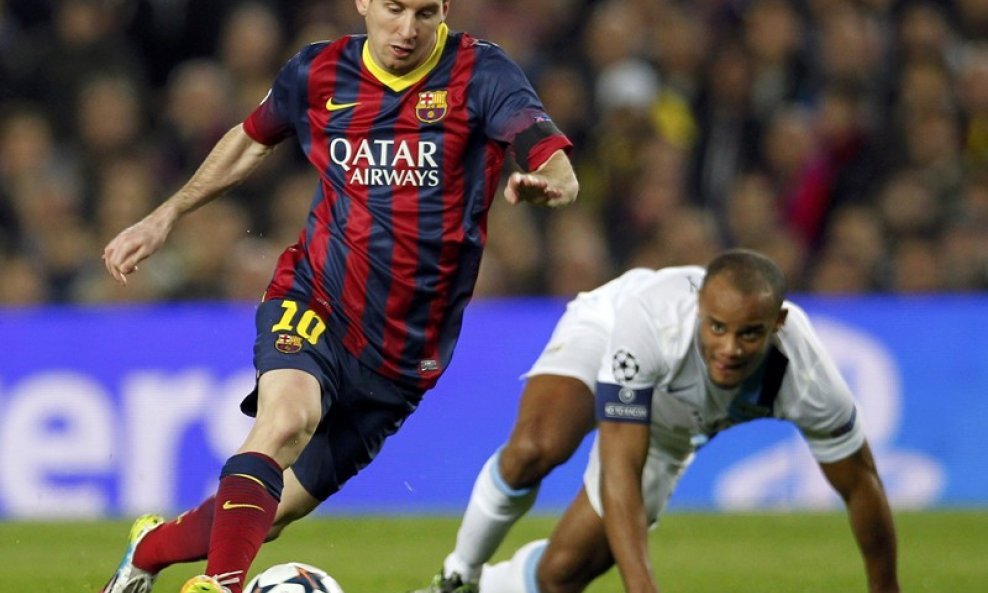 Barcelona - Manchester City, Lionel Messi (L) i Vincent Kompany