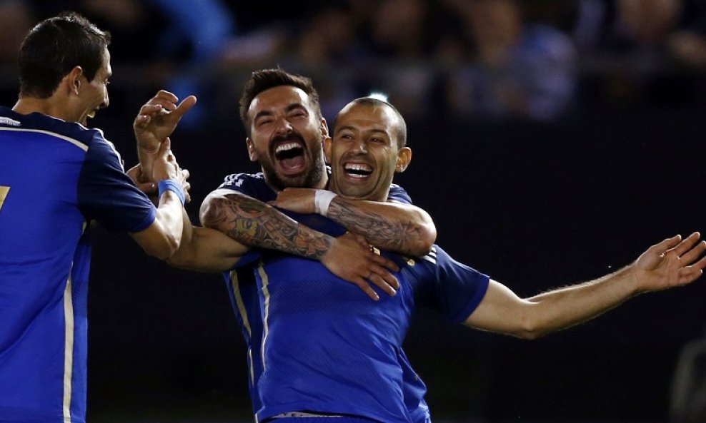 Javier Mascherano, Ezequiel Lavezzi (u sredini) i Angel Di Maria