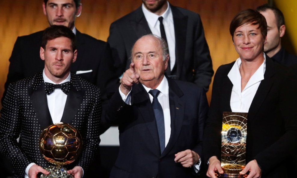 Lionel Messi, Sepp Blatter i Abby Wambach