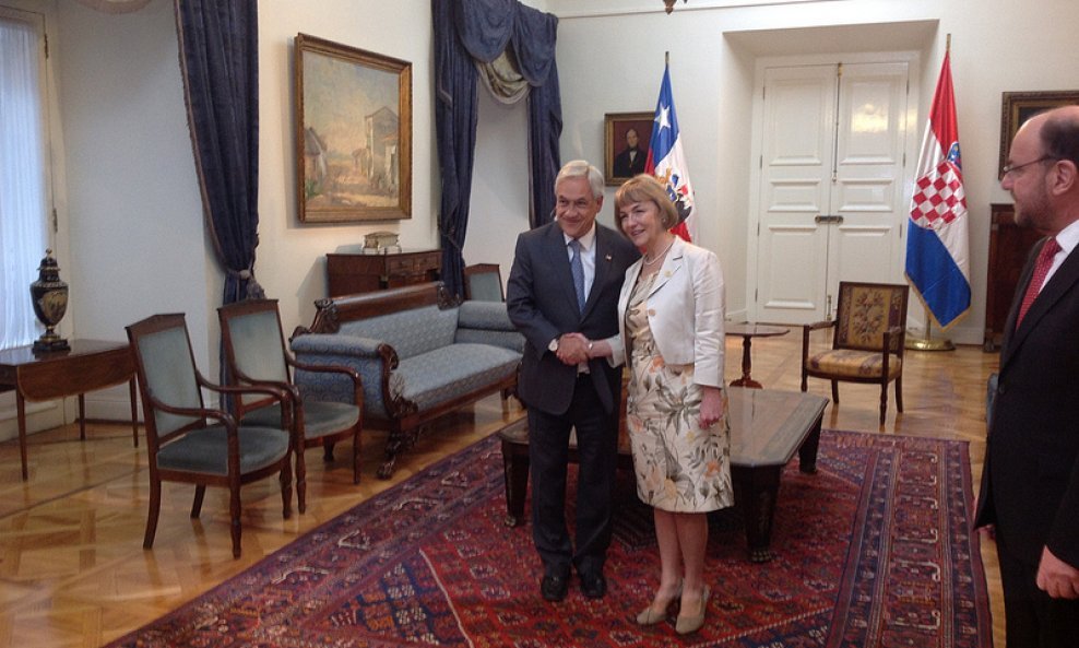 Vesna Pusić i Sebastian Pinera