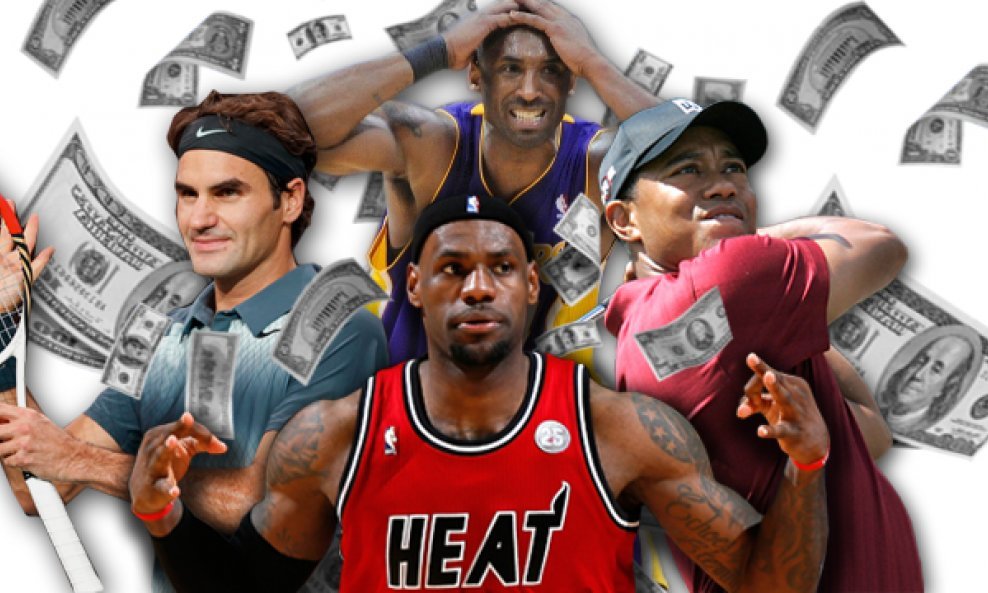 Tiger Woods, Roger Federer, Kobe Bryant, LeBron James