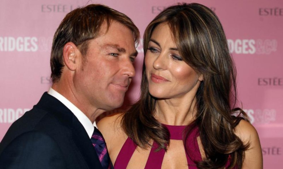 Elizabeth Hurley	i Shane Warne