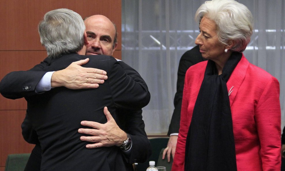 Jean-Claude Juncker,  Luis de Guindos i Christine Lagarde