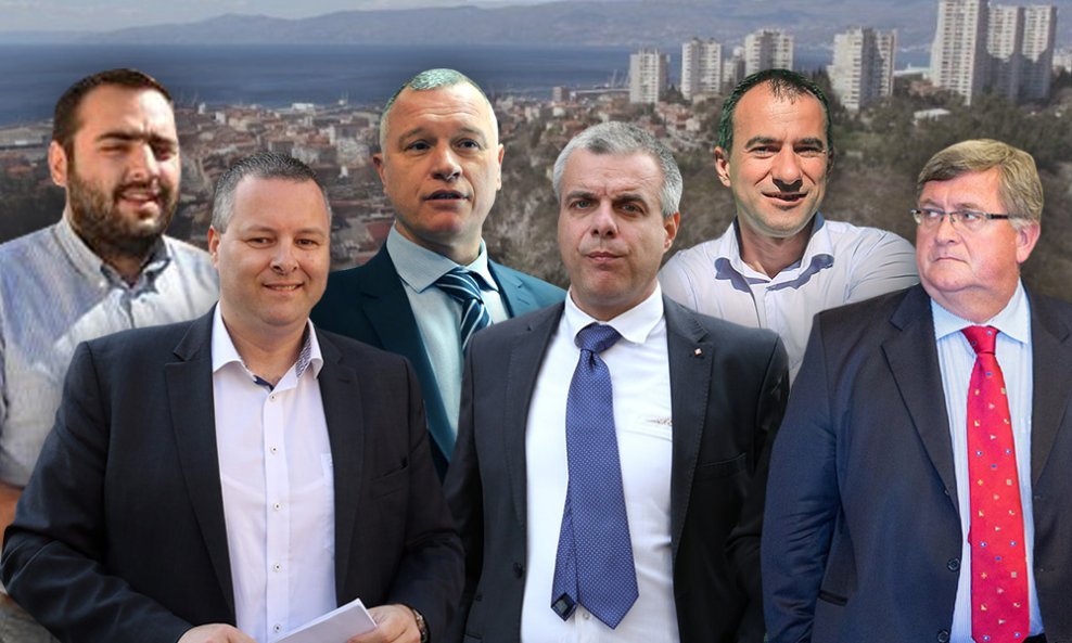 Kandidati za gradonačelnika Rijeke - Andrej Briščik, Kristijan Staničić, Hrvoje Burić, Juraj Bukša, Danko Švorinić, Vojko Obersnel