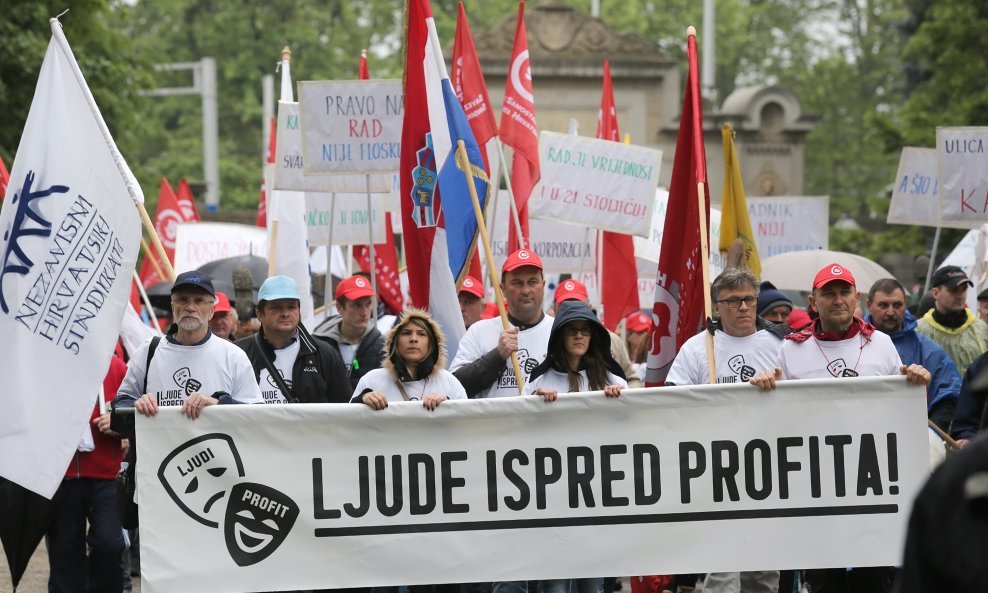 Prošlogodišnja sindikalna povorka za Praznik rada