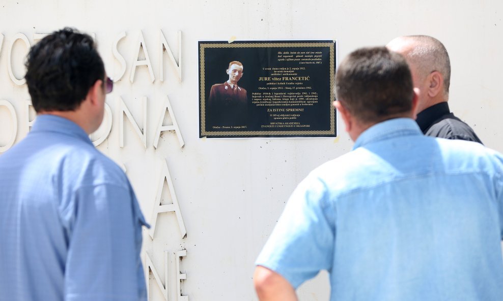 Papirnata preslika spomen-ploče Juri Francetiću