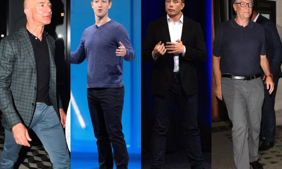 Jeff Bezos, Mark Zuckerberg, Elon Musk i Bill Gates