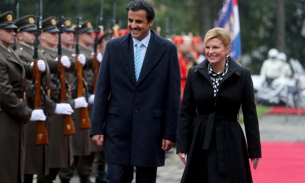 Kolinda Grabar Kitarović i šeik Tamin bin Hamad al Thani