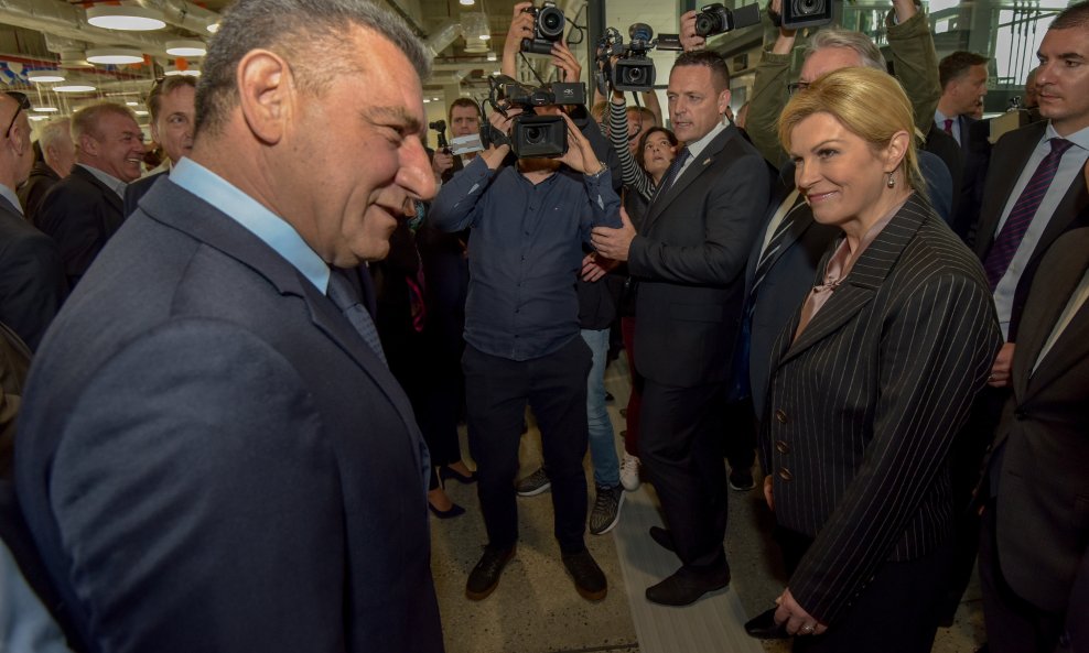 Ante Gotovina i Kolinda Grabar Kitarović na otvorenju putničkog terminala u Gaženici