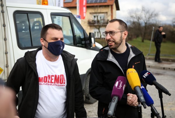 Tomislav Tomašević, kandidat za gradonačelnika Zagreba iTomislav Vukoja, vijećnik u Mjesnom odboru Siget