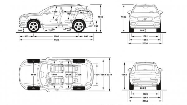 Volvo XC40 - dimenzije