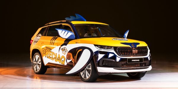 Prediaq, maskota Nashville Predatorsa na četiri kotača, bazirana je na SUV-u Škoda Kodiaq