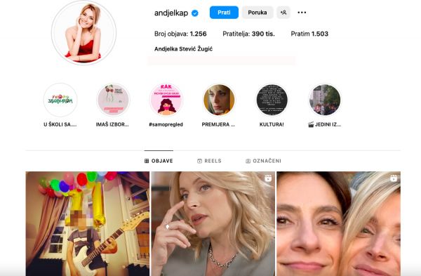 Instagram Anđelke Prpić