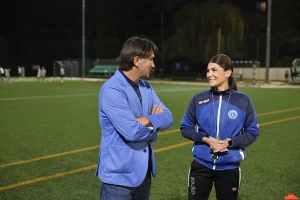 Izbornik Zlatko Dalić s Damjanom Goluža Huzjak, trenericom ženskog nogometa