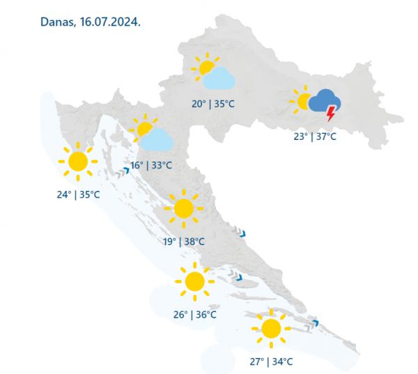 Prognoza vremena za utorak