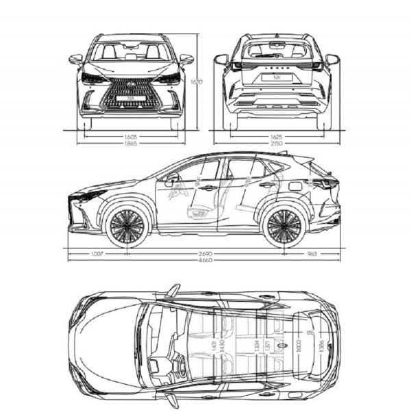 Lexus NX - dimenzije