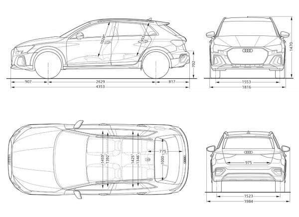 Audi A3 allstreet: dimenzije