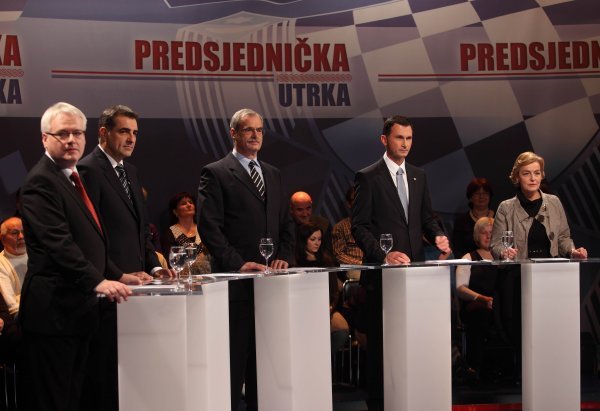 Predsjednički kandidati 2009.: Ivo Josipović, Nadan Vidošević, Andrija Hebrang, Dragan Primorac i Vesna Pusić