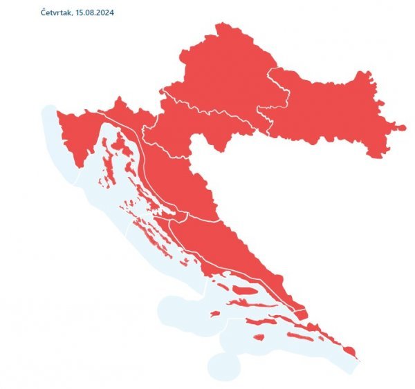 Za četvrtak je oglašen crveni meteoalarm zbog velikih vrućina