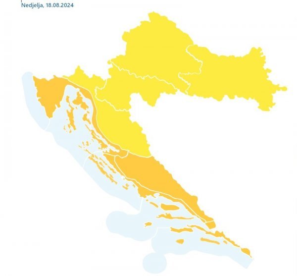 Meteoalarm za nedjelju 18. kolovoza