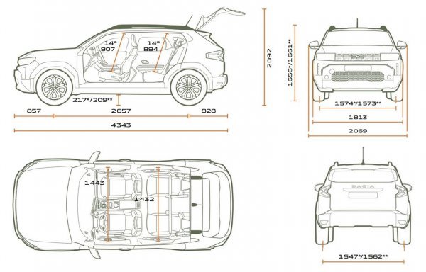 Dacia Duster - dimenzije