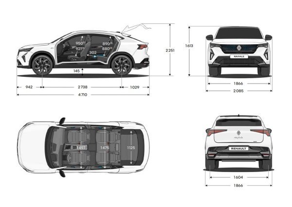 Renault Rafale E-Tech full hybrid 200 - dimenzije