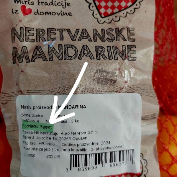 'Neretvanske mandarine' iz Egipta