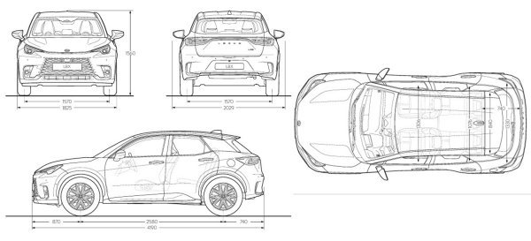 Lexus LBX 1.5HEV 5D E-CVT - vanjske dimenzije