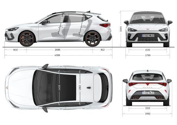 Cupra Leon 1.5 eTSI DSG Tribe: dimenzije