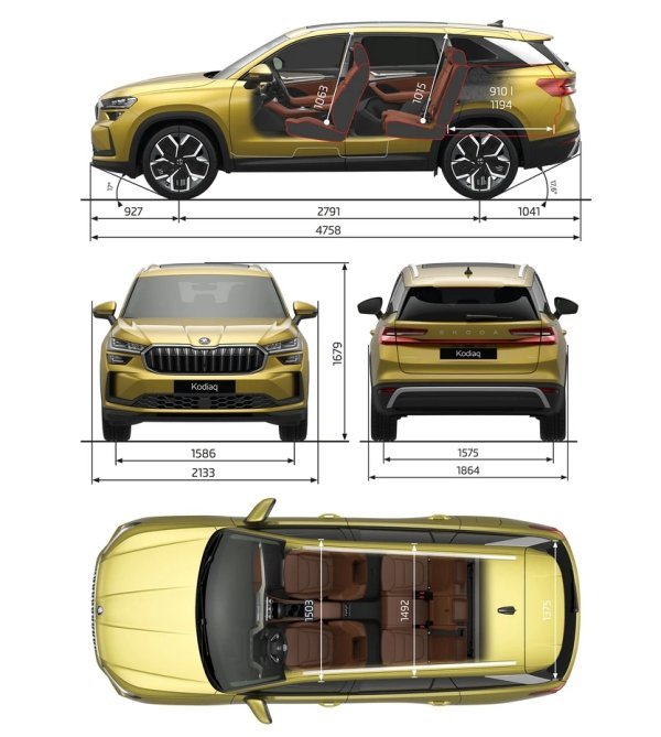 Škoda Kodiaq Selection 2.0 TDI DSG - dimenzije