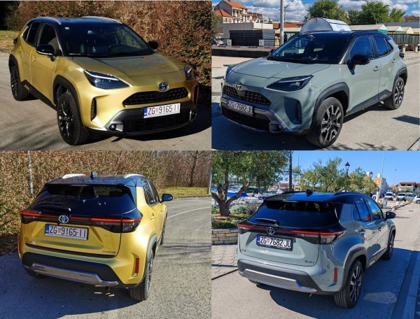 Toyota Yaris Cross HSD Adventure 1,5 VVT-i hibrid (iz 2021.) i Yaris Cross MC24 1.5 HEV 130KS 5D E-CVT Premiere (desno)