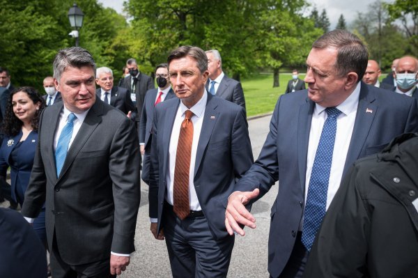 Zoran Milanović, Borut Pahor i Milorad Dodik na sastanku Procesa Brdo-Brijuni 2021.